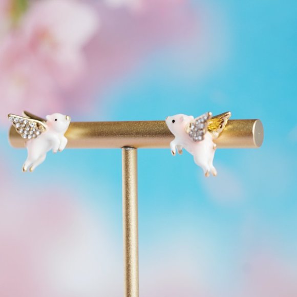 Bill skinner flying pig earrings - Picture 2 of 9